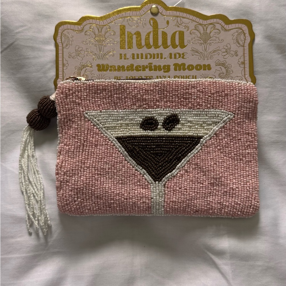 NWT Viral Beaded Espresso Martini Bag Wallet Coin Purse